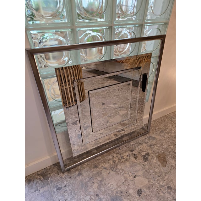 Vintage Op Art Postmodern Stacked Wall Mirror For Sale In Dallas - Image 6 of 9