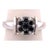 14 Karat White Gold Reversible Ring With Both Diamonds and Black Sapphires, Size 7 For Sale - Image 11 of 12
