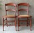 Circa 1920 Solid Oak Wood & Cane Seat Two-Rung Curved Ladderback Accent Chairs – A Pair For Sale - Image 15 of 18