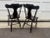 Early 20th Century Antique Early American Rustic Style Painted Decorated Plank Bottom Side Chairs - A Pair For Sale - Image 4 of 9