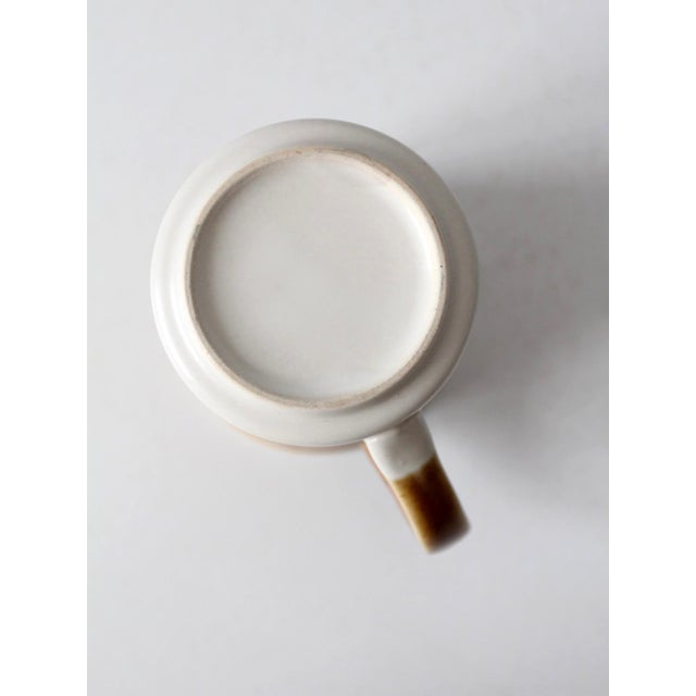 Vintage 1970s Brown Tan and Cream Ceramic Coffee Mug For Sale - Image 9 of 12