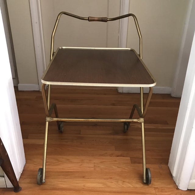 MidCentury Rolling Serving Tray Bar Cart Chairish