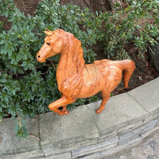 Vintage Leather Large Horse Sculpture For Sale - Image 10 of 10