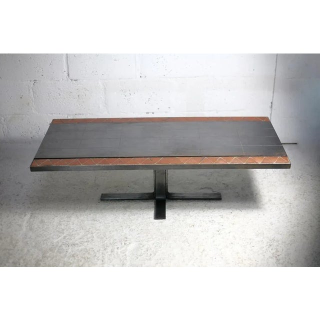 Coffee Table in Ceramic with Steel Plates, 1960s For Sale - Image 9 of 13