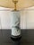Wood Vintage Mid-Century Hand-Painted Ceramic and Brass Floral Lamp For Sale - Image 7 of 13