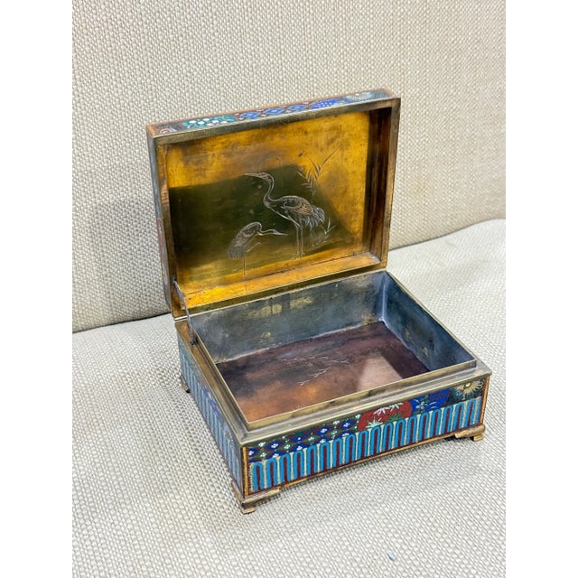 Japanese Cloisonne Enamel Dragon Trinket Box Attributed to Inaba, Meiji For Sale - Image 10 of 11