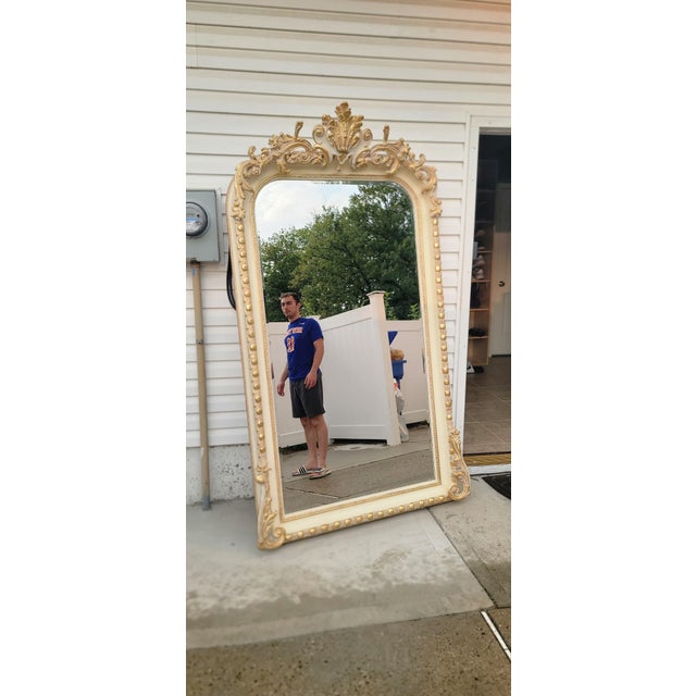 1960s French Style Provincial Rococo Style Full Length Floor Mirror For Sale - Image 4 of 9