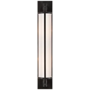 Thomas O'Brien for Visual Comfort Signature Keeley Tall Pivoting Sconce in Bronze with White Glass
