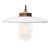 Vintage White Enamel and Clear Glass Pendant Light For Sale - Image 6 of 6