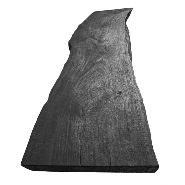 Black Natural Edge Slab Organic Modern Bench/Coffee Table For Sale In Los Angeles - Image 6 of 9