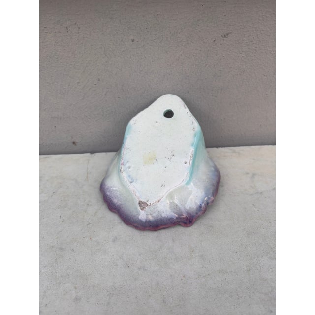 Majolica Purple Wild Rose Wall Pocket Delphin Massier, Circa 1880 For Sale In Austin - Image 6 of 7