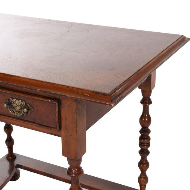 Yorkshire High Point Elizabethan Burl Hall Table 20th C For Sale - Image 4 of 11