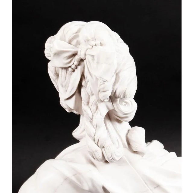 Vintage Bust of Marie Antoinette, Late 20th Century, Sculpted Composite Marble For Sale - Image 9 of 12