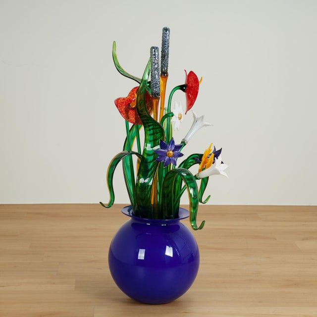 Glass Flower Arrangement or Sculpture by Phil O Reilly For Sale - Image 4 of 9