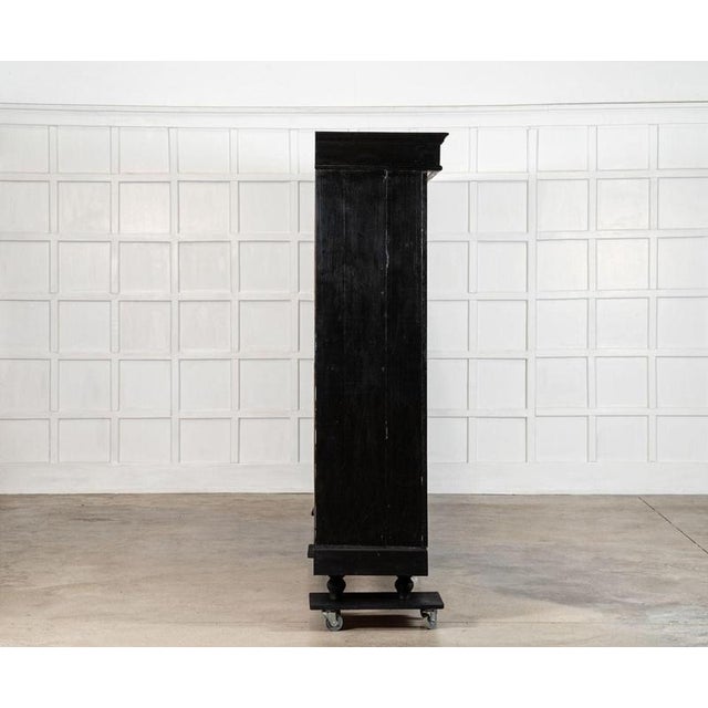 Early 20th Century Antique French Ebonised Pine Bookcase, 1900 For Sale - Image 5 of 14