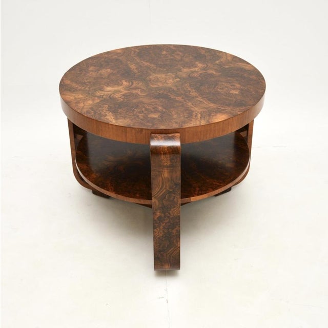 Large Art Deco Burr Walnut Coffee Table, 1930s | Chairish