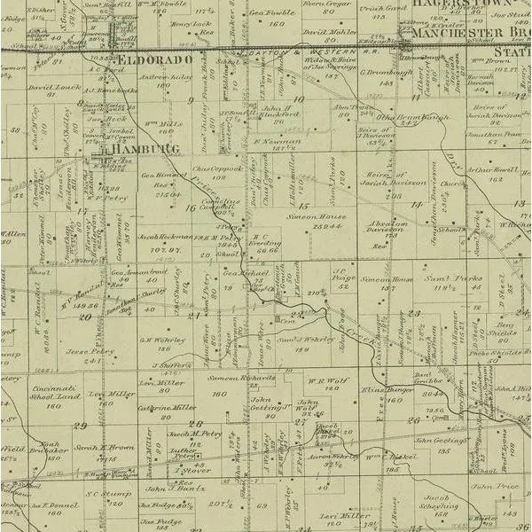 Antique Map of Monroe County in Ohio by Titus, 1871 For Sale - Image 4 of 5