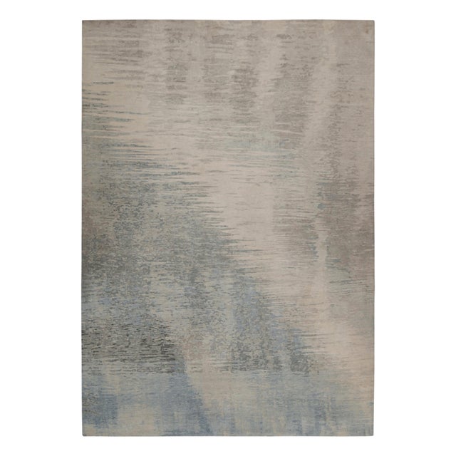Blue 2010s Rug & Kilim’s Modern Abstract Rug in Blue & Gray For Sale - Image 8 of 8