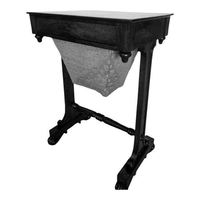 Antique English William IV Period Rosewood Mahogany Sewing Stand For Sale