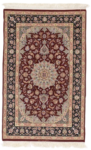 Persian Isfahan Korker Wool Rug - 3′5″ × 5′4″