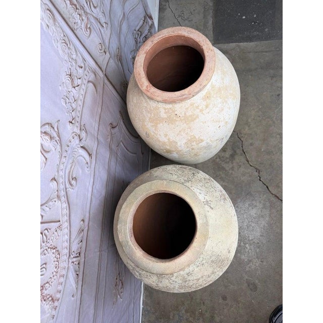 Ceramic Spanish Colonial Hand-Painted Terracotta Urns, Mid-20th Century For Sale - Image 7 of 11