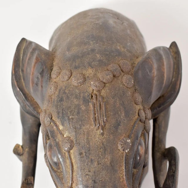 Early 20th Century Early 20th Century Baule Wooden Ram Mask Gbagba Cote d'Ivoire For Sale - Image 5 of 10