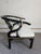 Century Chair Company James Mont style black laquer horseshoe chair. Glossy finish, brass accents, Chinese Ming style....