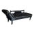 Italian Art Deco Black Velvet Convertible Chaise Longue For Sale