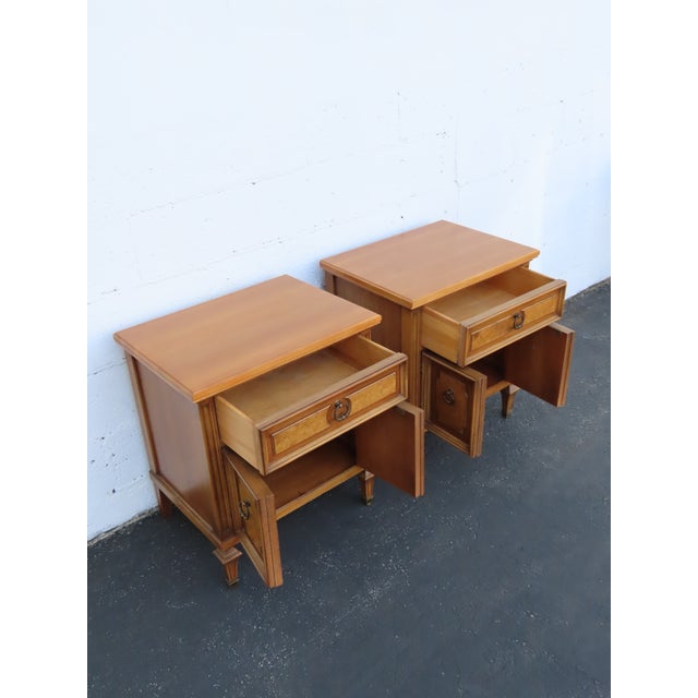 Burlwood Nightstands Bedside Side End Tables a Pair 6907 For Sale In Miami - Image 6 of 16
