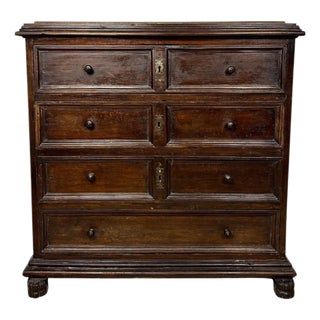 Spanish Baroque Oak Chest of Drawers, Late 19th Century For Sale