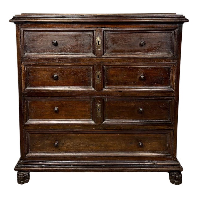Spanish Baroque Oak Chest of Drawers, Late 19th Century For Sale