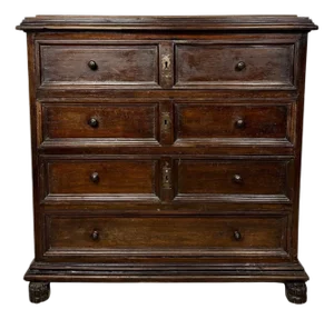 Spanish Baroque Oak Chest of Drawers, Late 19th Century