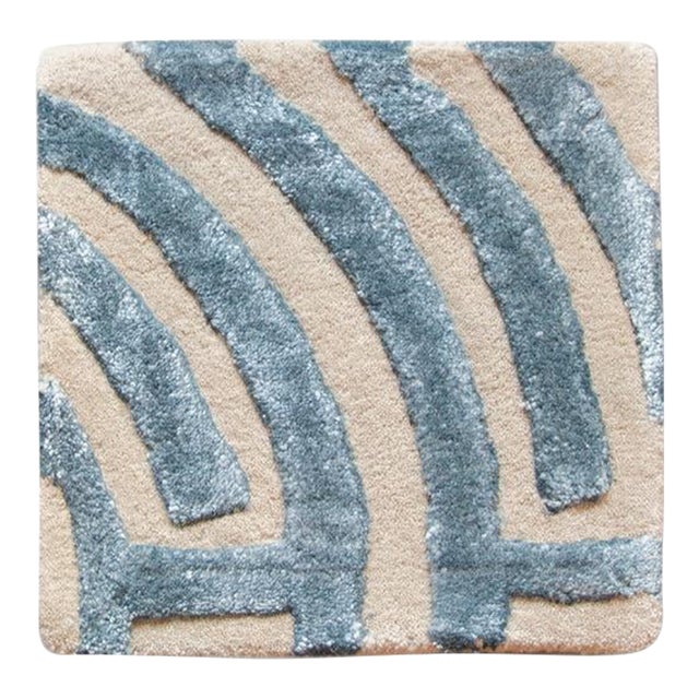 Contemporary Sample Lucca Maze Rug, Sky Blue, 12x12 For Sale - Image 3 of 4