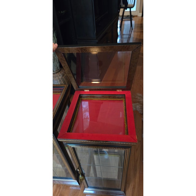 Brown Pair of Vintage Italian Burlwood and Glass Display Cabinets For Sale - Image 8 of 9