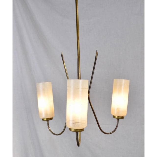 Mid-Century Modern 3-Arm Ceiling Lamp, 1950s For Sale - Image 3 of 18