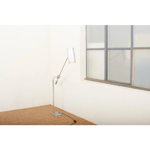 Counterbalance Floor Lamp in Chrome-Plated Metal with Aluminum Cylinder Shade For Sale - Image 9 of 11