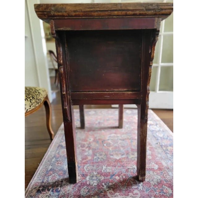 Late 19th Century Vintage Imported Chinese Sideboard With Waxed Seal and Hidden Compartment For Sale - Image 5 of 13