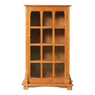 Mission Solid Oak Display Bookcase - Micheals Cherry For Sale