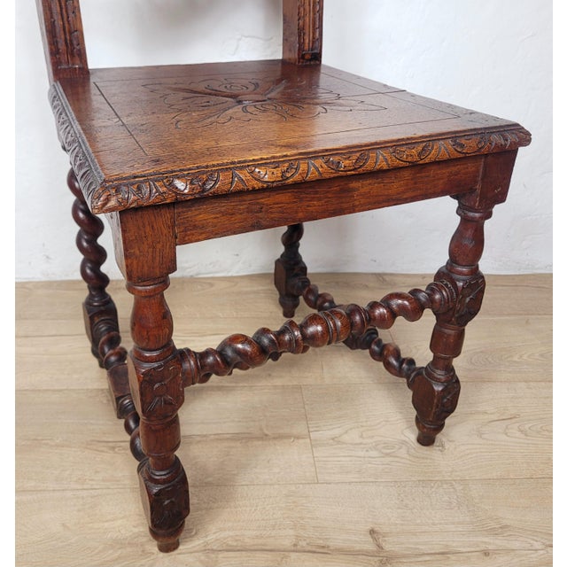Jacobean Style Gothic Hall Chair, 1890 For Sale - Image 12 of 18