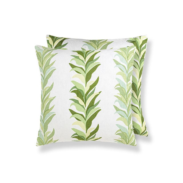Contemporary The House Of Scalamandré Chira Island Square Pillow In Leaf For Sale - Image 3 of 3