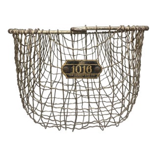 Vintage American Classic Industrial Wire Metal Utility Basket For Sale