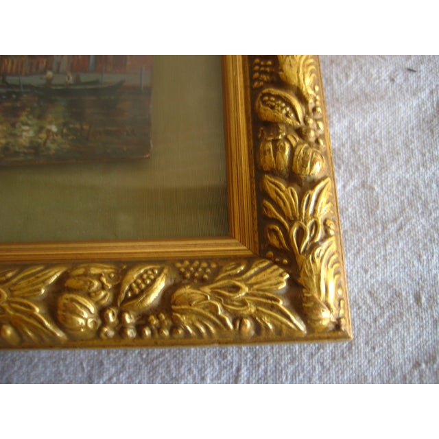 Early 20th Century Miniature Oil Painting of Venice Doge Palace For Sale - Image 6 of 9