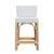 Spritely Home Accent Furniture Serienna 24.5 in. Seat Height Rectangular Rattan Low Back Counter Stool, White/Gray Dot / Natural Rattan Frame For Sale - Image 4 of 8
