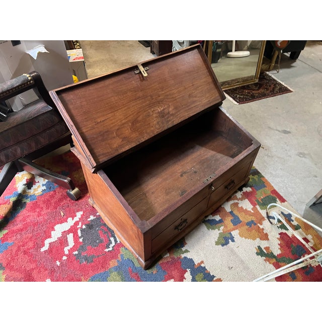 English British Colonial Wooden Low Desk For Sale - Image 3 of 8