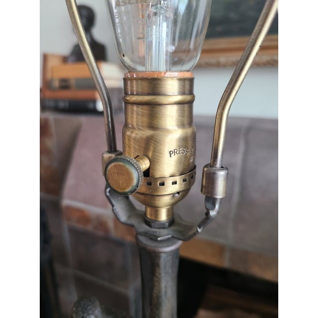 Vintage Bronze Table Lamp With Two Parrots For Sale - Image 11 of 17