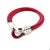 1990s 1990s David Yurman Red Leather Bracelet 9" Sterling Silver Estate For Sale - Image 5 of 7