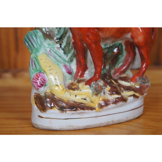 Antique Staffordshire Porcelain Fox Pheasant Hunt Pastille Burner Spill Vase For Sale - Image 10 of 11