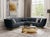 Metal Vittoria Luxe Black Chenille Curved Sectional Sofa For Sale - Image 7 of 7