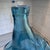 Glass Vintage Sculptural Aqua Blue Glass Demijohn Bottle Large MCM Style Art Glass Vase For Sale - Image 7 of 16