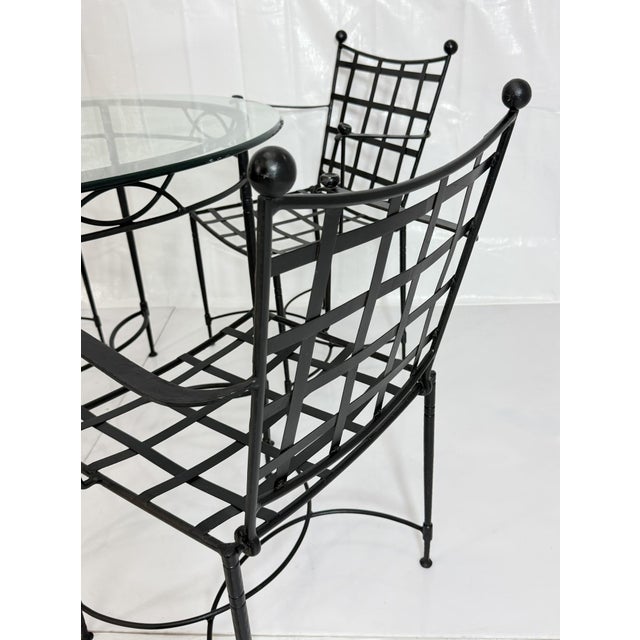 Mario Papperzini for Janus Et Cie Iron Outdoor Dining Set, Table & 4 Chairs, Attributed For Sale - Image 9 of 18